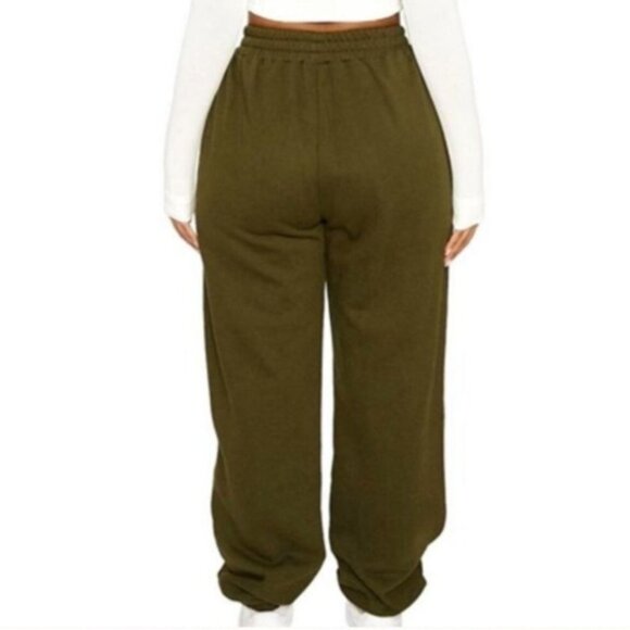 NEW Naked Wardrobe Cotton‎ Blend Sweatpants with Pockets in Olive Green, Size XS - Picture 3 of 10